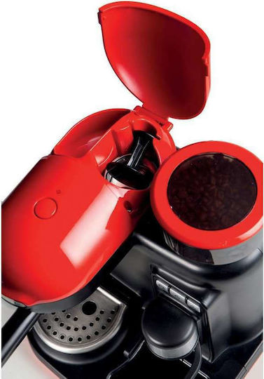 Ariete 1318/00 Automatic Espresso Machine 1080W Pressure 15bar with Grinder Red