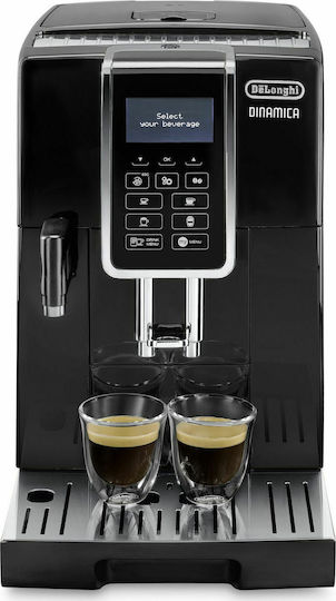 De'Longhi Dinamica Automatic Espresso Coffee Machine 1450W Pressure 15bar for Cappuccino with Grinder Black ECAM350.55.B