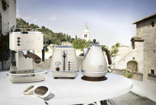 De'Longhi Icona Vintage Espressomaschine 1100W Druck 15bar Weiß