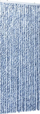 vidaXL Fabric Door Curtain Blue-White-Silver 90x220cm 284274