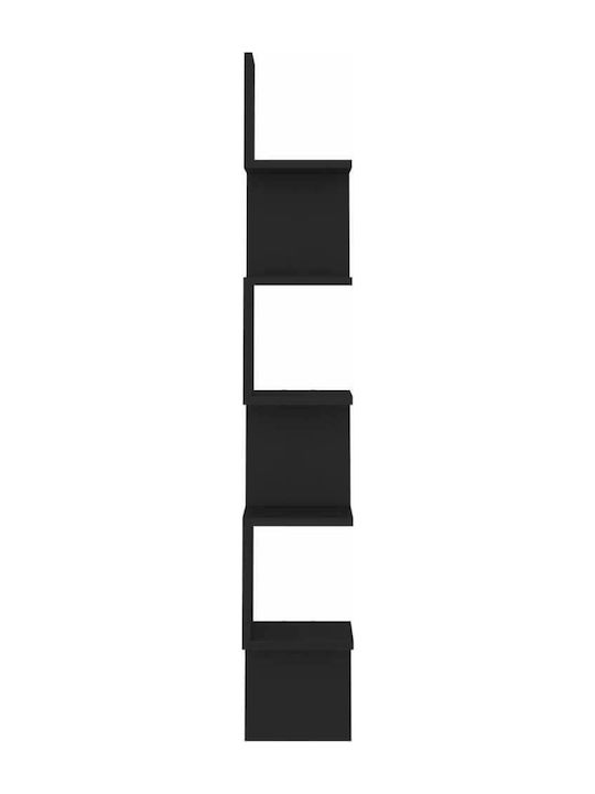 Corner Shelf Wall Black Velvet-Black Metal 20x20x127.5cm