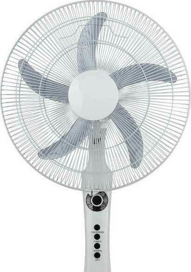 Brand 1171 Pedestal Fan 60W with 45cm Diameter Remote Control White