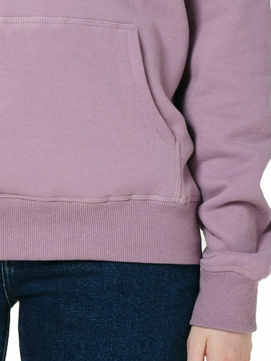 Γυναικείο Φούτερ Βελουτέ με Κουκούλα Lilac