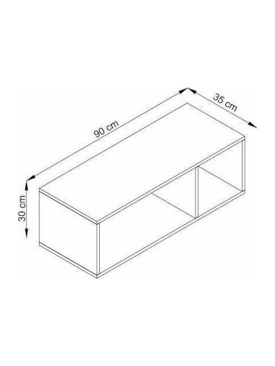 Shelf Wall Natural Oak 90x35x30cm