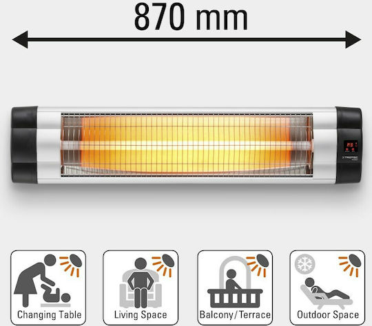 Trotec IR 2570 S Quartz Wall-Mounted Heater for Bathrooms with Thermostat 2500W