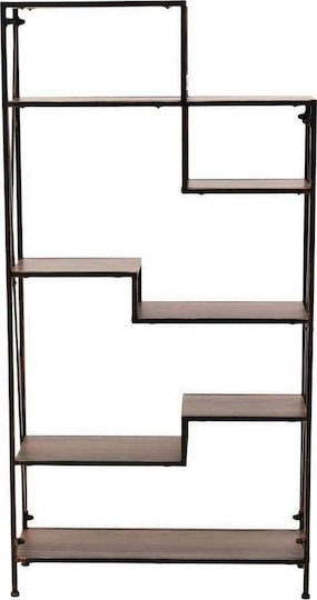 Bibliotecă Neagră/Natural 70x25x138 cm