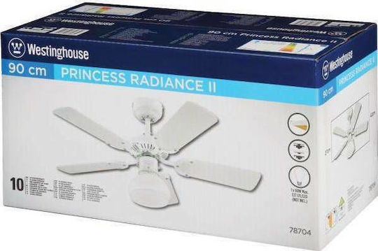 Westinghouse Princess Radiance II Ανεμιστήρας Οροφής 76cm με Φως Λευκός