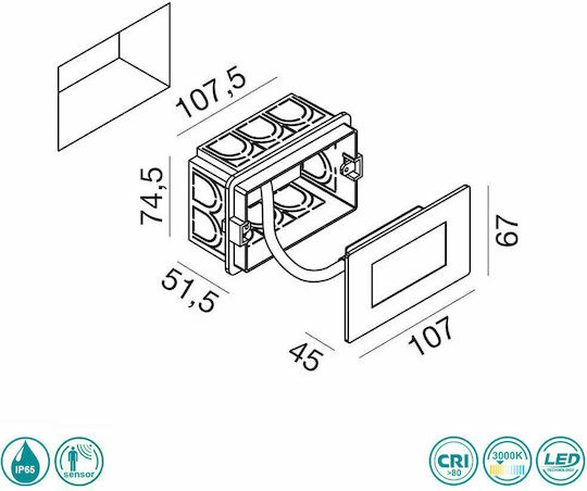 Gea Luce Maga Επιτοίχια Εξωτερική Πλαφονιέρα IP65