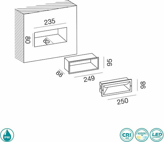 Gea Luce Ohrm Wall-Mounted Outdoor Ceiling Light LED IP65 13W