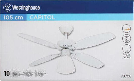 Westinghouse Capitol Ανεμιστήρας Οροφής 105cm με Φως Λευκός