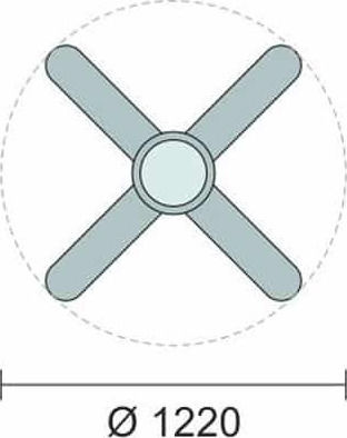 Spot Light Ανεμιστήρας Οροφής 122cm με Φως Μπεζ / Λευκός
