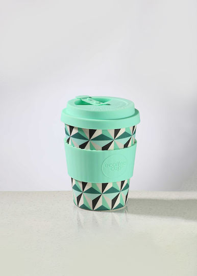 Ecoffee Cup Funnalloyd Cană Bambus cu Capac Verde 340ml