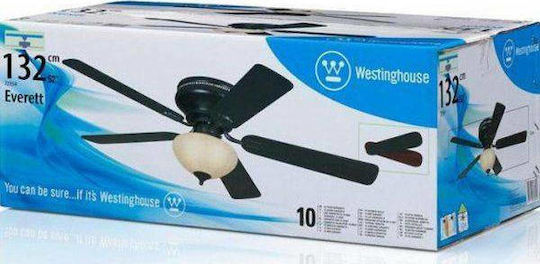 Westinghouse Everett 52 Ceiling Fan 132cm with Light Fixture Black