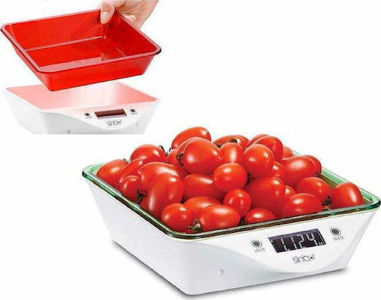 Sinbo SKS-4520 Ψηφιακή Ζυγαριά Κουζίνας με Κάδο έως 5kg Red