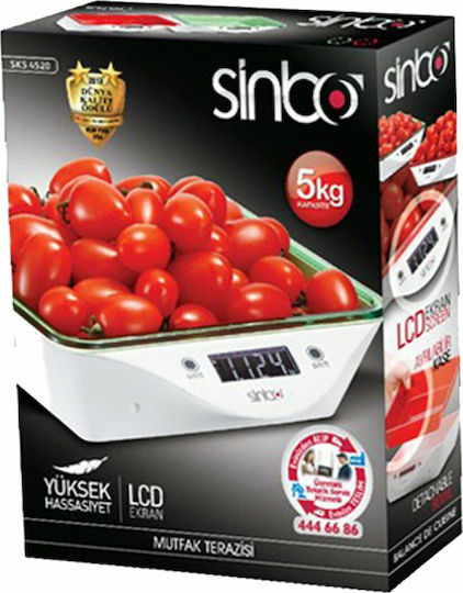 Sinbo SKS-4520 Ψηφιακή Ζυγαριά Κουζίνας με Κάδο έως 5kg Red