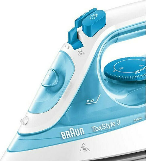 Braun TexStyle 3 SI 3053 SI3053BL Steam Iron 2400W with Ceramic Plate and Continuous Steam Supply 45g/min