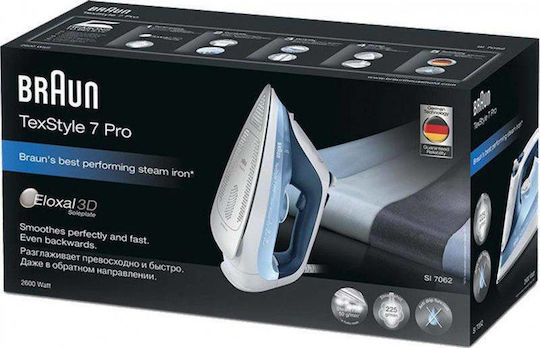 Braun TexStyle 7 Pro SI 7062 Σίδερο Ατμού 2600W με Συνεχόμενη Παροχή 50gr/min