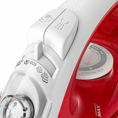 Philips Steam Iron 2000W with Non-stick Plate and Continuous Steam Supply 25g/min Red/White