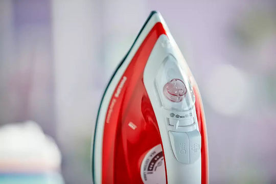 Philips Steam Iron 2000W with Non-stick Plate and Continuous Steam Supply 25g/min Red/White