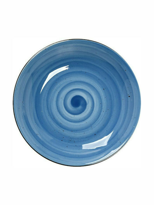 Espiel Terra Plate Soup Plates Porcelain Μπλε with Diameter 25.5cm 1pcs