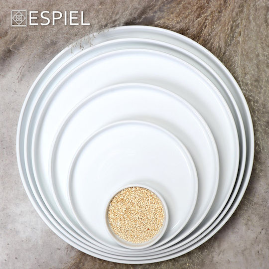 Espiel Good Mood Plate Shallow Ceramic White with Diameter 26cm