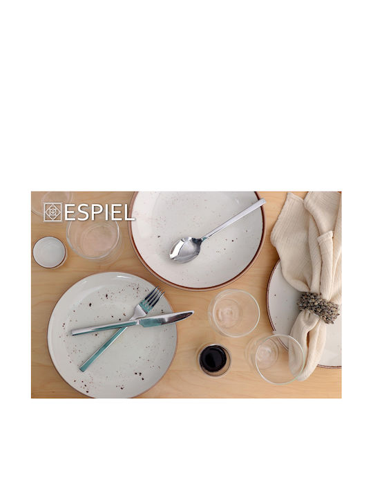 Espiel Terra Plate Shallow Porcelain Κρεμ with Diameter 24.5cm 1pcs