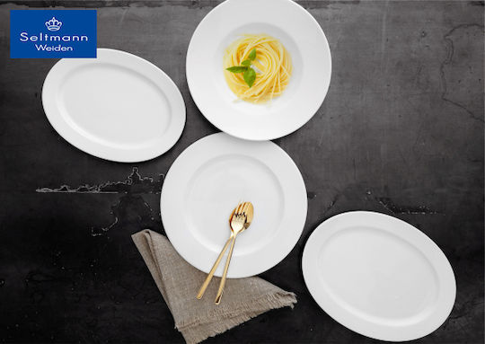 Espiel Meran Teller Suppe aus Porzellan White mit Durchmesser 30cm 2Stück