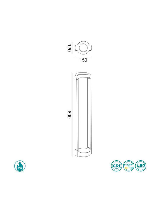 Gea Luce Eurus Outdoor Floor Lamp Small Post IP65 Gray