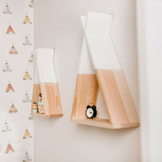 Детски Рафт Tipi За Стена Бежов 32x12x47см