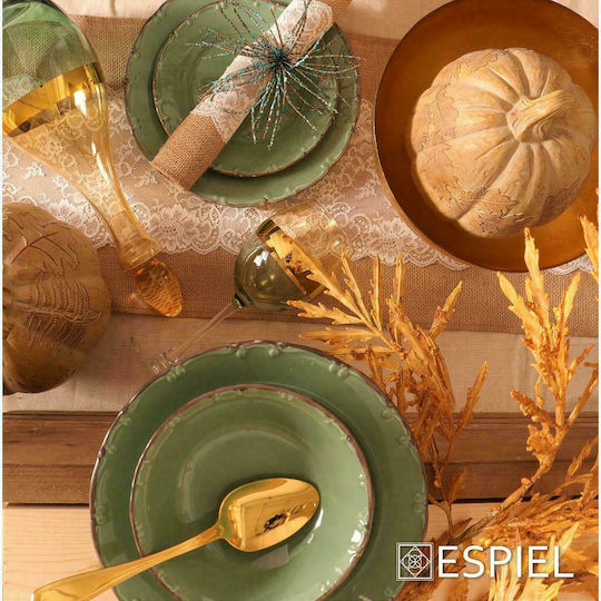 Espiel Liana Teller Suppe aus Porzellan Grün mit Durchmesser 23cm