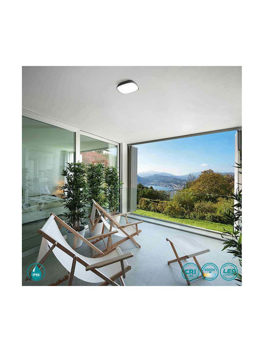 Gea Luce Asman Deckenleuchte für den Außenbereich mit integriertem LED in Gray Farbe GES090