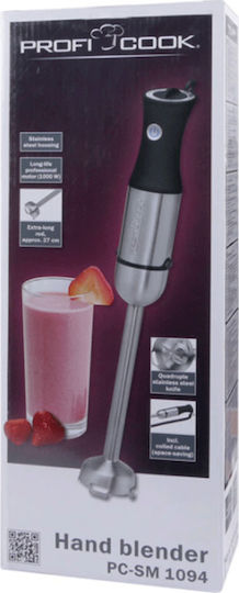 Profi Cook PC-SM 1094 Ραβδομπλέντερ με Ανοξείδωτη Ράβδο 1000W Ασημί