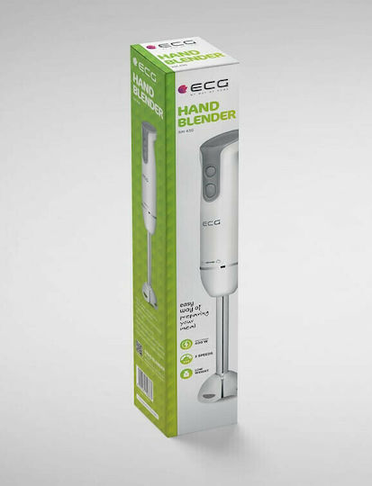 ECG Blender De Mână Cu Tijă Din Inox 400W Alb