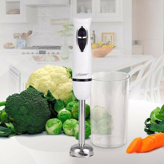 Maestro MR510 Blender De Mână Cu Tijă Din Inox 300W Alb