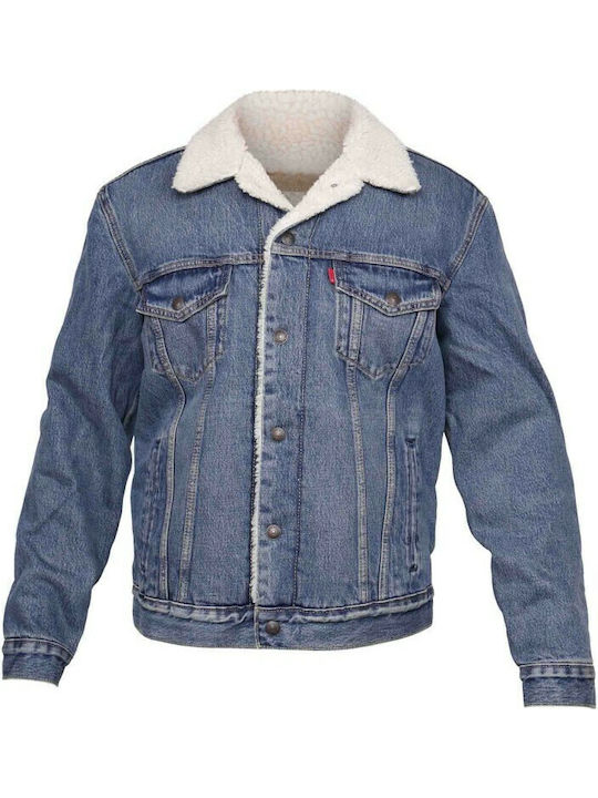 Type 3 Sherpa Trucker Denim Jacket Blue