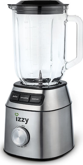 Izzy BL-633A Μπλέντερ με Γυάλινη Κανάτα 1.5 lt 700W Inox
