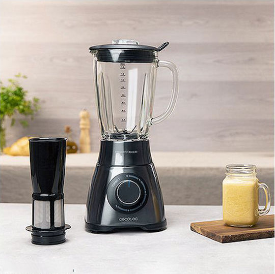 Cecotec Power Black Titanium 1500 PerfectMix Μπλέντερ με Πλαστική Κανάτα 1.8 lt 1500W Μαύρο