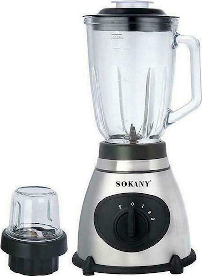 Sokany Blender With Glass Jug 1.5 L 400W Gray SK-148S