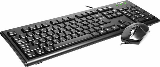 A4Tech KRS-8372 Комплект клавиатура и мишка Английски UK Черен