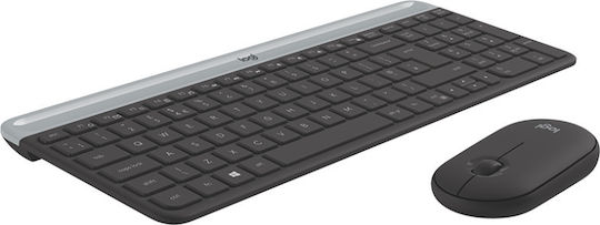 Logitech MK470 Ασύρματο Σετ Πληκτρολόγιο & Ποντίκι Αγγλικό US Γκρι