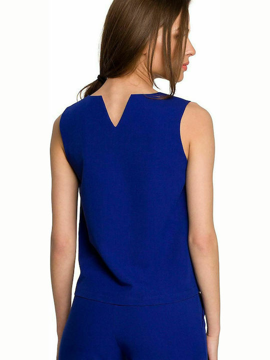 Stylove S257 Sleeveless Women's Summer Blouse Blue 154102