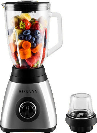 Sokany Blender With Glass Jug 1.5 Lt 450W Inox SK-144