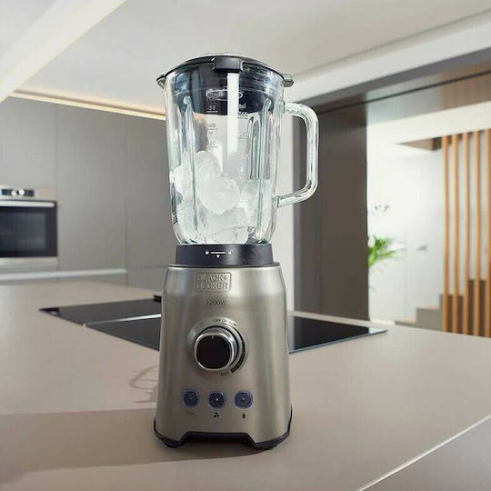 Black & Decker Μπλέντερ με Γυάλινη Κανάτα 1.5 lt 1200W Μαύρο BXJB1200E