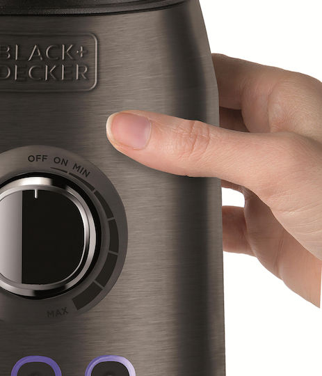 Black & Decker Μπλέντερ με Γυάλινη Κανάτα 1.5 lt 1200W Μαύρο BXJB1200E