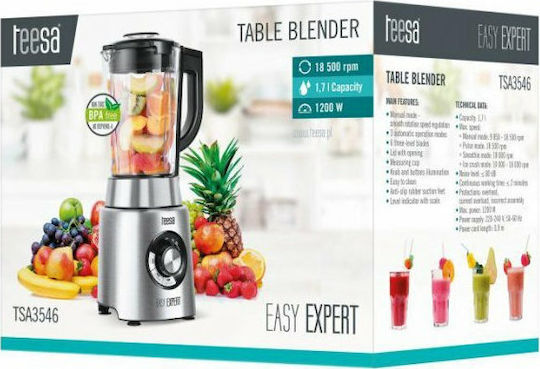 Teesa Блендер с Стъклена Кана 1,7 л 1200W Inox TSA3546
