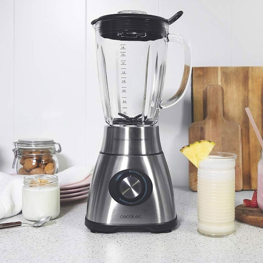 Cecotec Power Black Titanium 1800 Blender Cu Cană Din Sticlă 2,1 L 1800W Inox