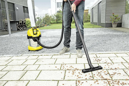 Karcher WD 3 Battery Premium Aspirator Reîncărcabil Lichide / Solide Fără Încărcător și Baterie cu Inoxidabil Recipient 17lt