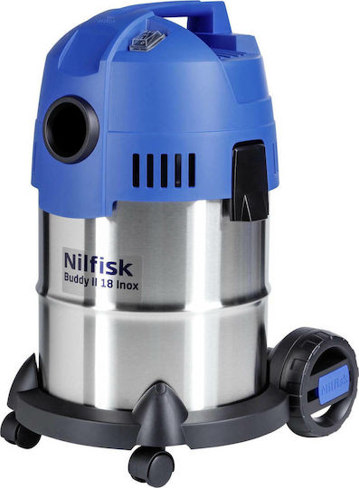 Nilfisk Buddy II 18 Σκούπα Υγρών / Στερεών 1200W με Ανοξείδωτο Κάδο 18lt