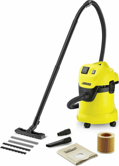 Karcher WD 3 P Σκούπα Υγρών / Στερεών 1000W με Πλαστικό Κάδο 17lt