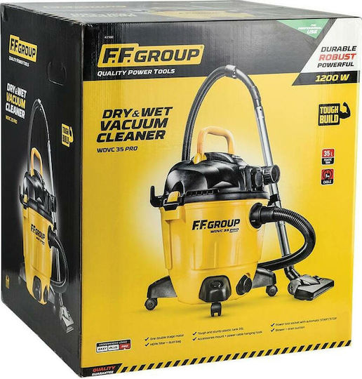 FFG WDVC 35 PRO Vacuum Wet / Dry 1200W with Plastic Bin 35lt
